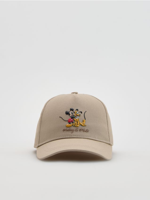 Reserved - Czapka z daszkiem Mickey Mouse - oliwkowy