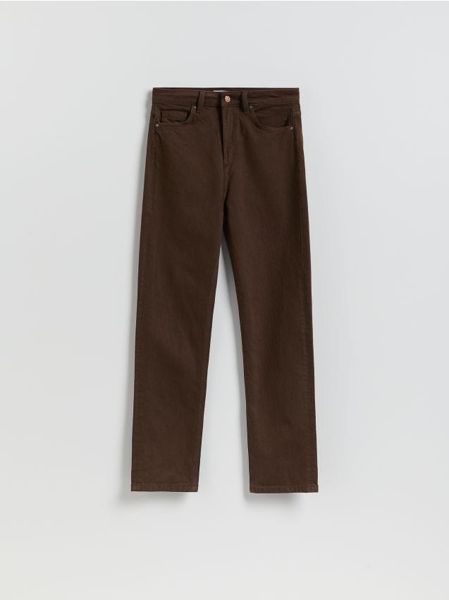 Reserved - Jeansy mom fit z dłuższą nogawką - dark grey jeans