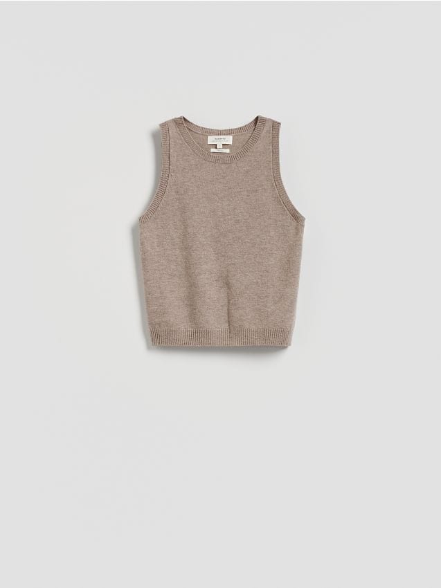 Reserved - Wełniana kamizelka - brązowy