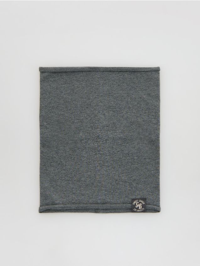 Reserved - Bawełniany komin z naszywką - ciemnoszary