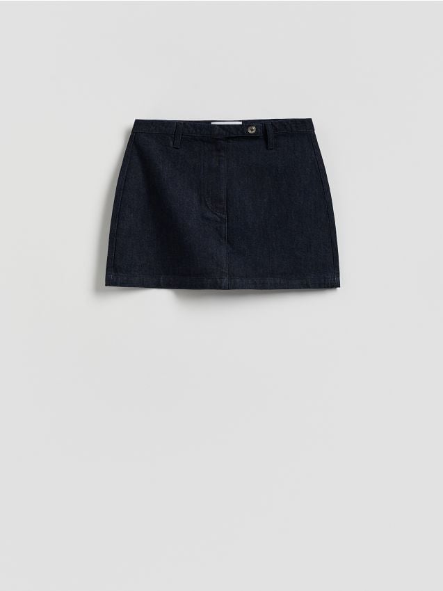 Reserved - Jeansowa spódnica mini - granatowy