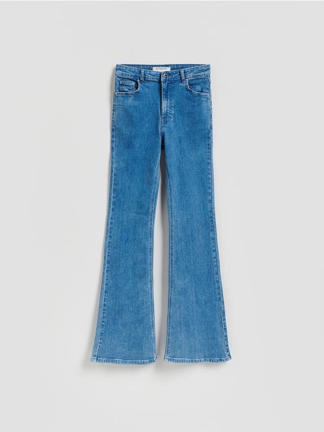 Reserved - Jeansy flare z wysokim stanem - niebieski