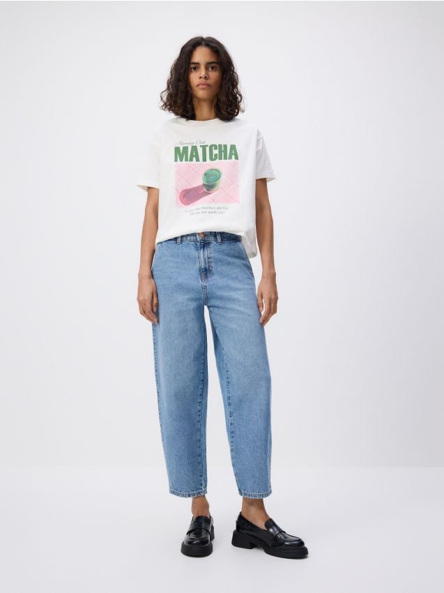 Reserved - Jeansy balloon - niebieski