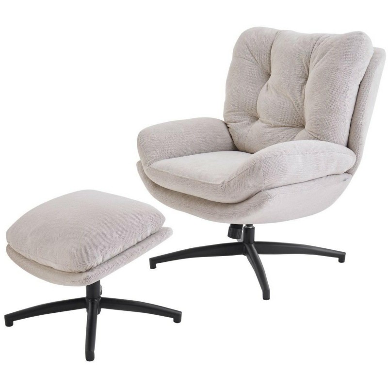 Elegancki fotel z podnóżkiem ROYAL beżowy