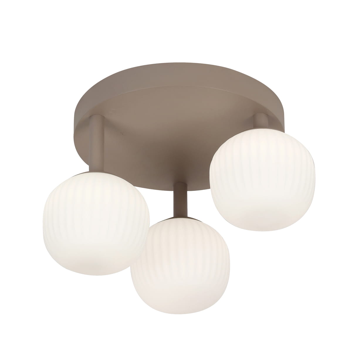 MONTES lampa sufitowa białe ryflowane klosze LED 18W CCT wykończenie jasny brąz PLF-02217-3-BRO