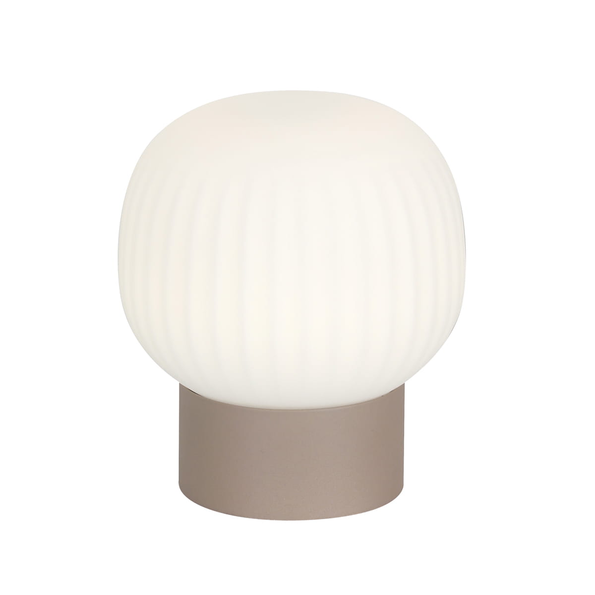 MONTES lampa stołowa biały ryflowany klosz LED 6W CCT wykończenie jasny brąz TB-02217-1-BRO
