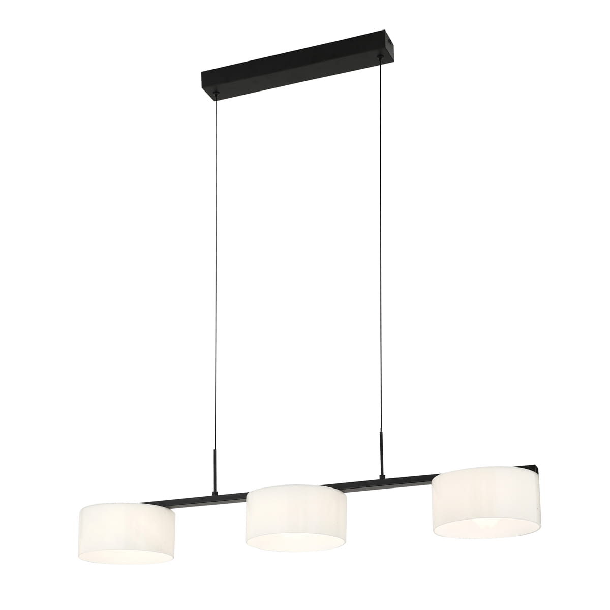 AUSTIS lampa wisząca czarna z białymi szklanymi kloszami LED 24W CCT PND-02836-3-BK