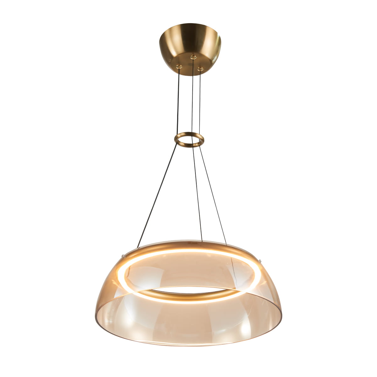 TORPE nowoczesna lampa z bursztynowego szkła LED 19W DIM 3000K wykończenie złote PND-24030-1-GD