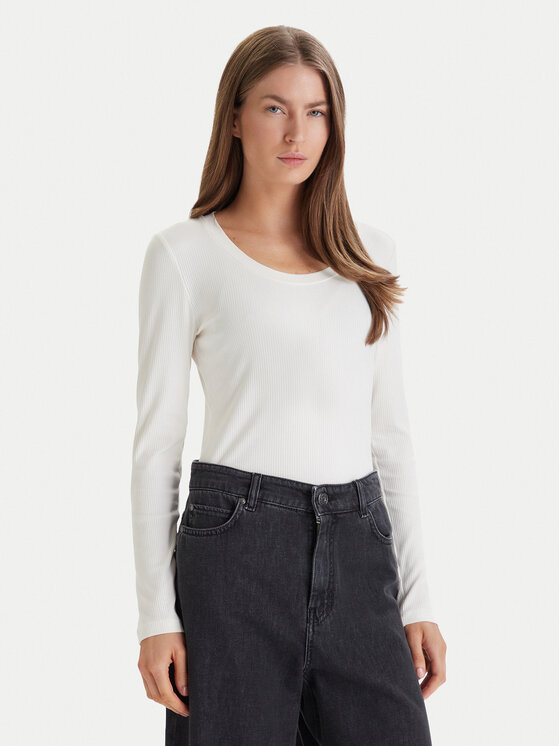 Calvin Klein Bluzka LV044D235G Biały Slim Fit