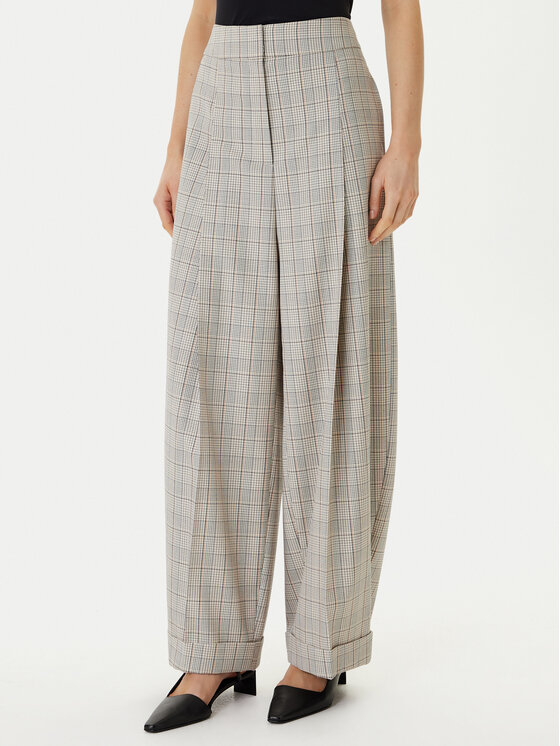 BOSS Spodnie materiałowe Telda1 50553949 Beżowy Oversize