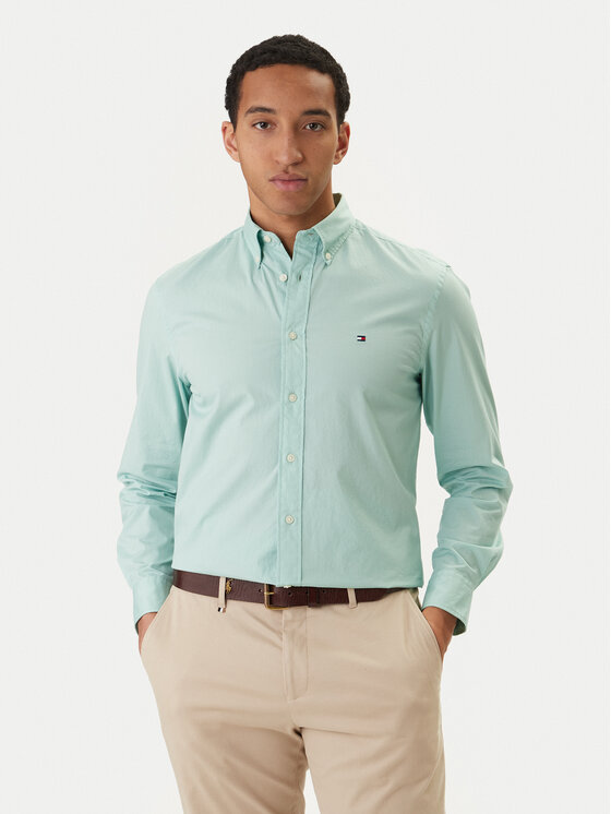 Tommy Hilfiger Koszula MW0MW37550 Zielony Regular Fit