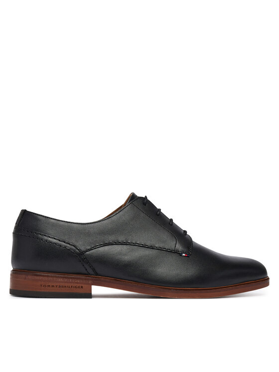 Tommy Hilfiger Półbuty Hilfiger Leather Dress Shoe FM0FM05777 Czarny