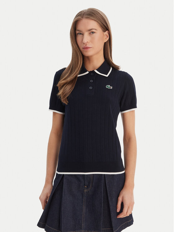 Lacoste Polo AF9430 Granatowy Regular Fit