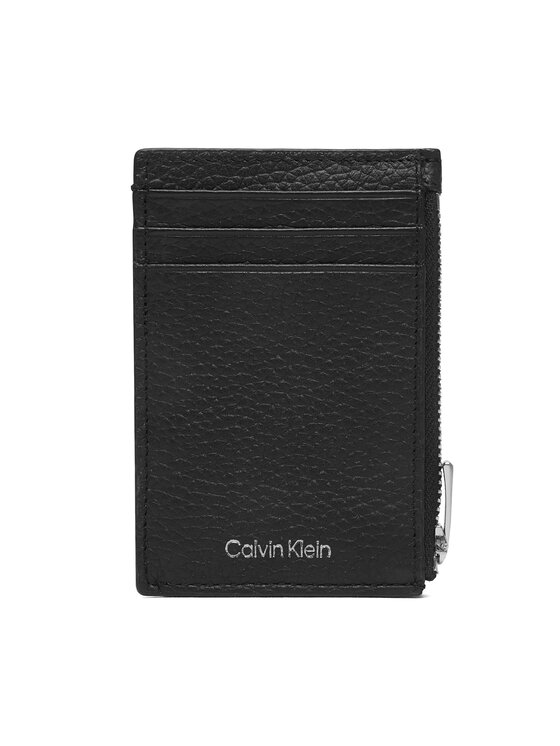 Calvin Klein Etui na karty kredytowe Foil Emboss N/S Zip Card Case LV04D1244G Czarny