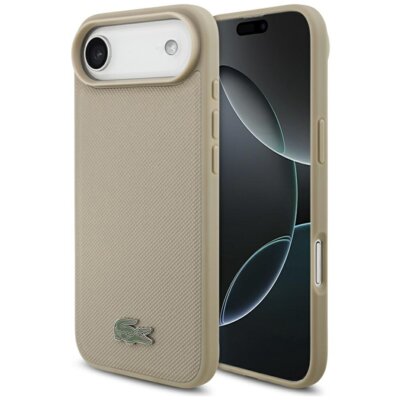 Etui LACOSTE Petit Pique Lacquer Logo MagSafe do Apple iPhone Air Beżowy