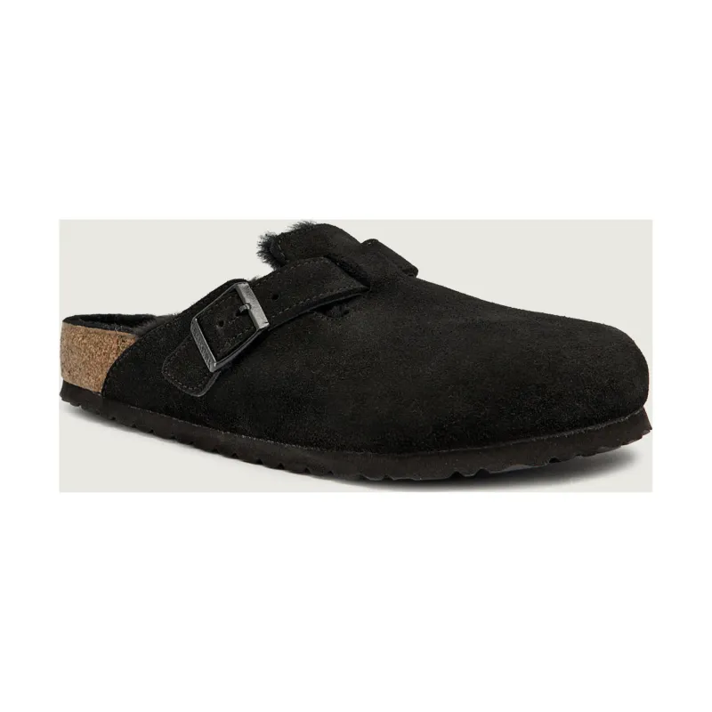 Birkenstock Mule Boston shearling zamsz z dodatkiem wełny