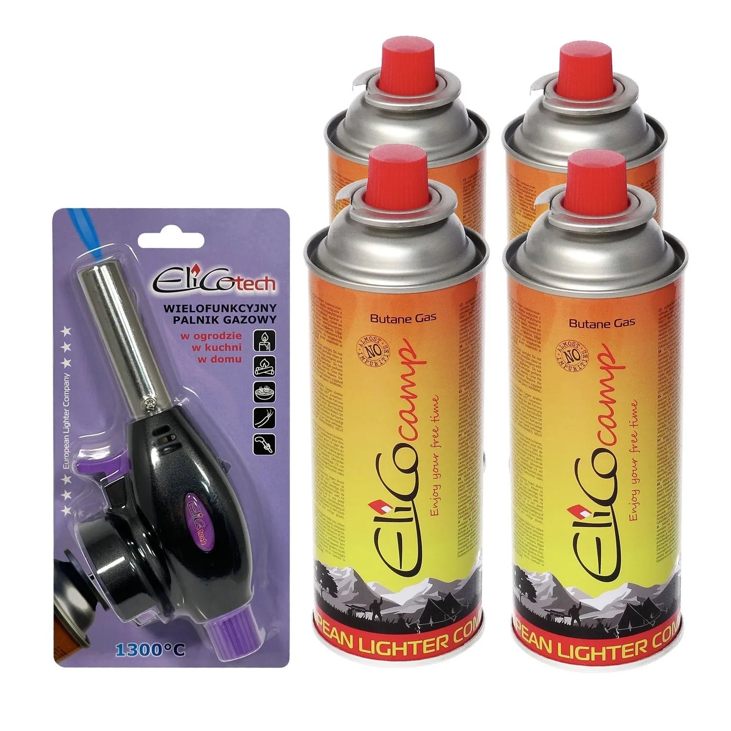 Palnik gazowy wielofunkcyjny RK-3013D + gaz 220g 4 szt.