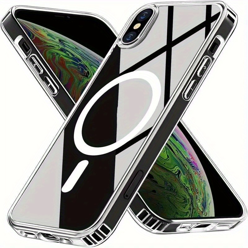 TEMU Magnetyczne etui na telefon dla iPhone XS, XR i XS Max – odporne na żółknięcie, zarysowania oraz wstrząsy. Etui ładowane, ochrona smartfona,