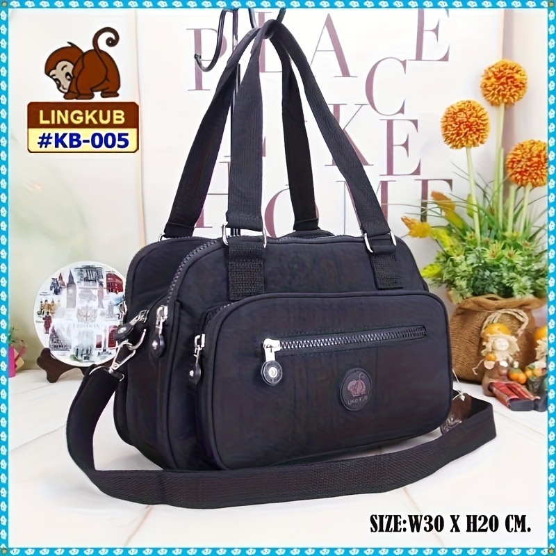 TEMU Lekka nylonowa torba na ramię, pogrubiona nylonowa torba crossbody [] Autentyczna marka, wielokomorowa przegroda + zapięcie na zamek! 10 kolorów