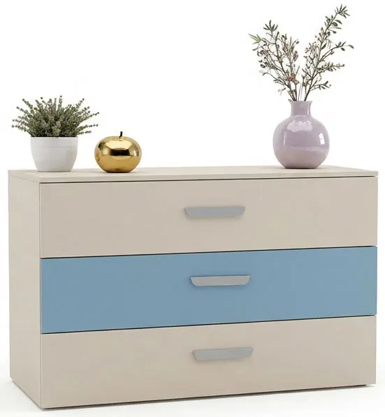 Komoda z szufladami do pokoju chłopca kaszmir + niebieski F2-H13