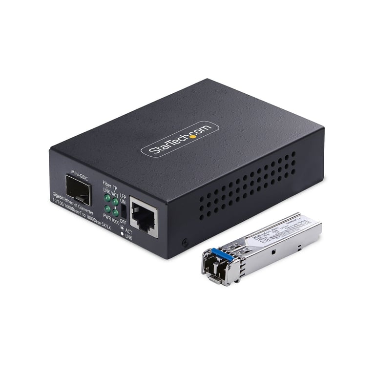 StarTech MCM1110SMLC20 konwerter sieciowy 2000 Mbit/s 1310 nm Pojedynczy Czarny