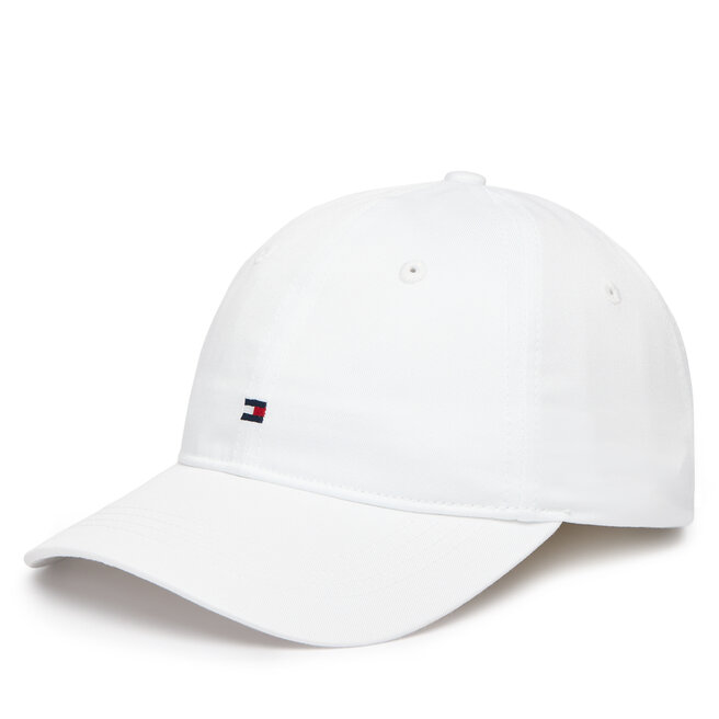 Czapka z daszkiem Tommy Hilfiger Th Flag Soft 6 Panel Cap AW0AW17781 Biały