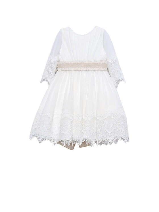 Abel & Lula Sukienka elegancka 5028 Biały Regular Fit