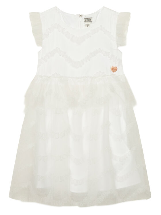 Guess Sukienka elegancka K6RK22 WK040 Biały Regular Fit