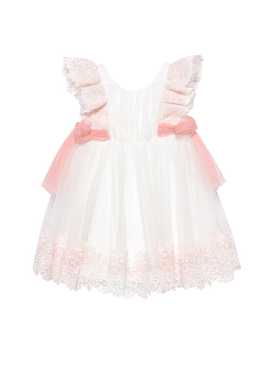 Abel & Lula Sukienka elegancka 5006 Biały Regular Fit
