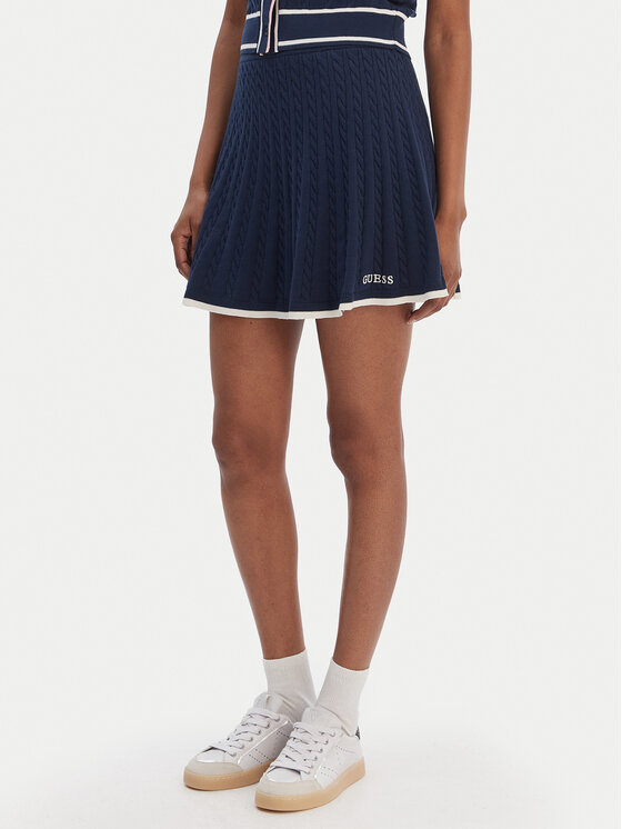 Guess Spódnica mini V6RD07 Z4652 Granatowy Regular Fit