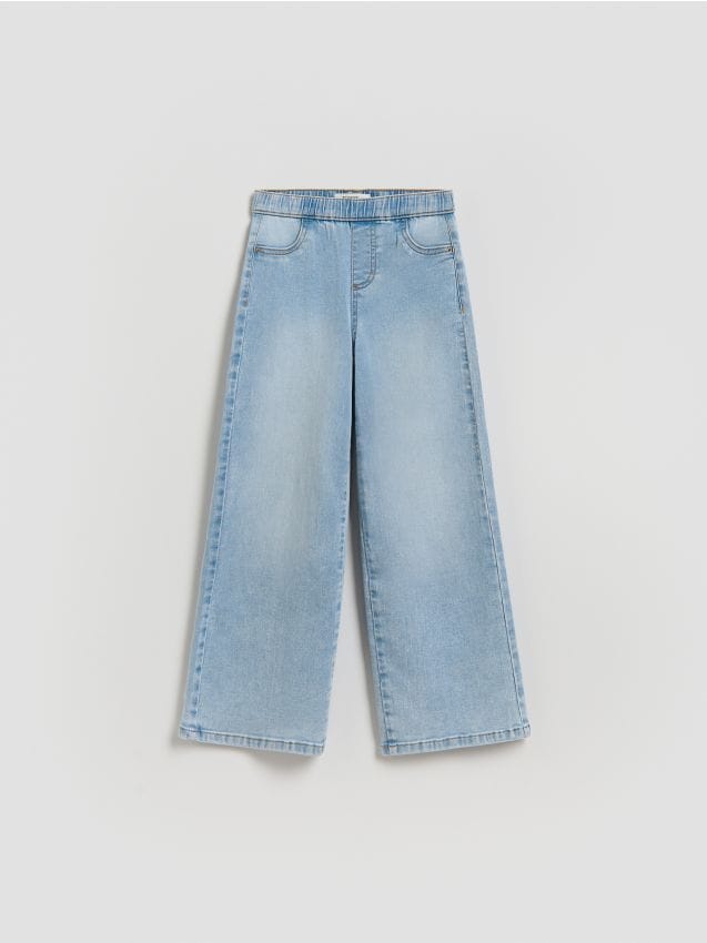 Reserved - Elastyczne jeansy wide leg - niebieski