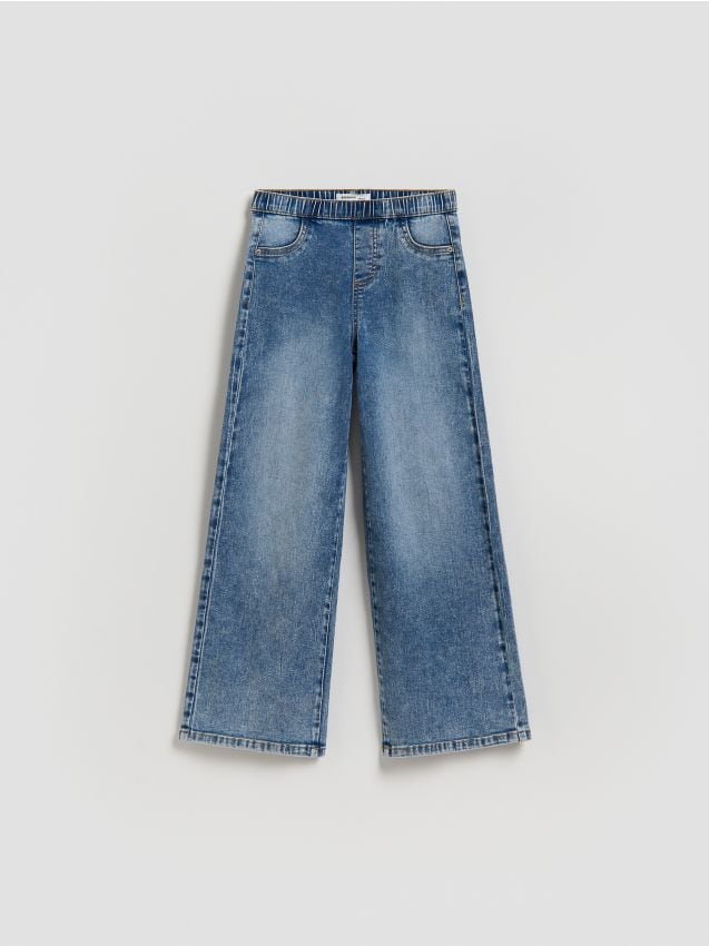 Reserved - Elastyczne jeansy wide leg - niebieski
