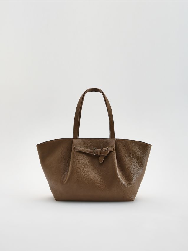 Reserved - Torebka shopper - beżowy
