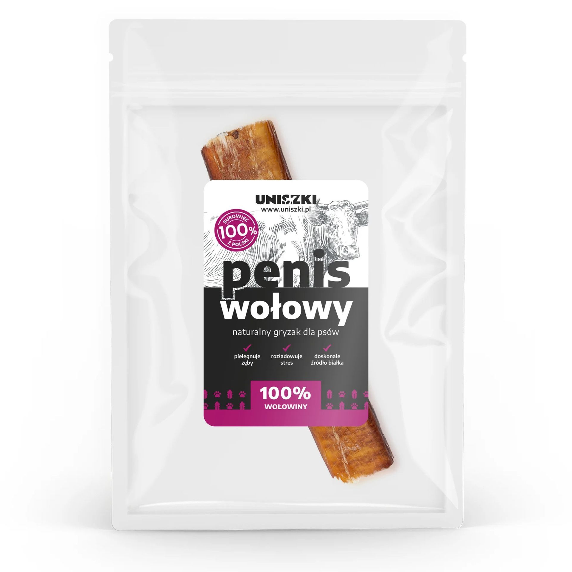 UNISZKI Penis wołowy - przysmak dla psa - 12 cm