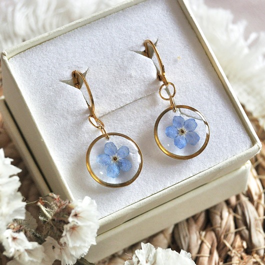 Kolczyki z niezapominajkami