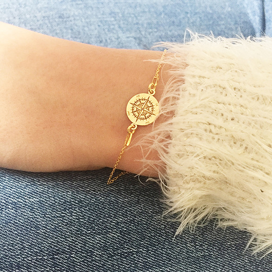 Grawerowana Bransoletka z kompasem