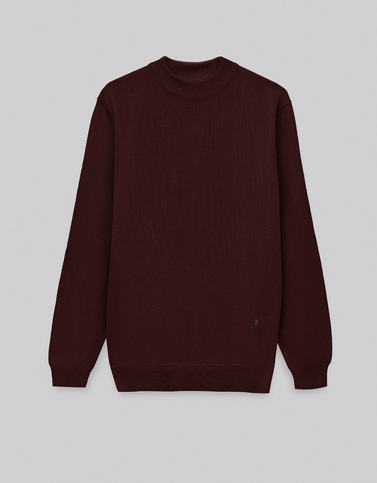 Sweter męski grottole półgolf bordowy