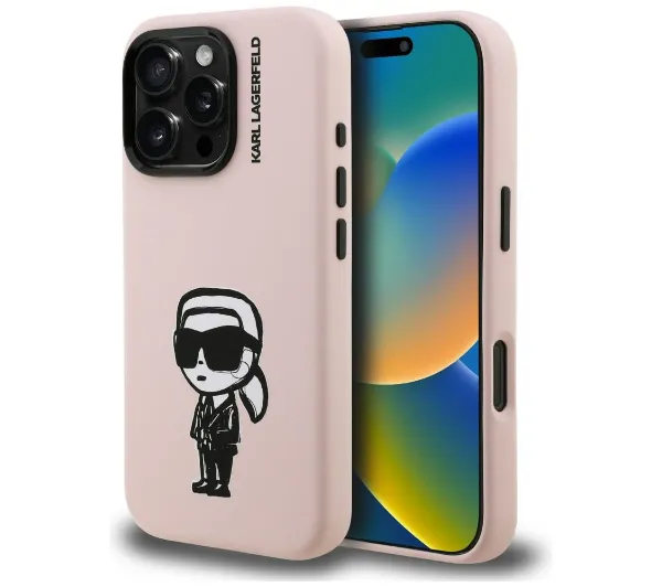 Karl Lagerfeld Silicone Karl Sketch MagSafe do iPhone 16 Pro Różowy
