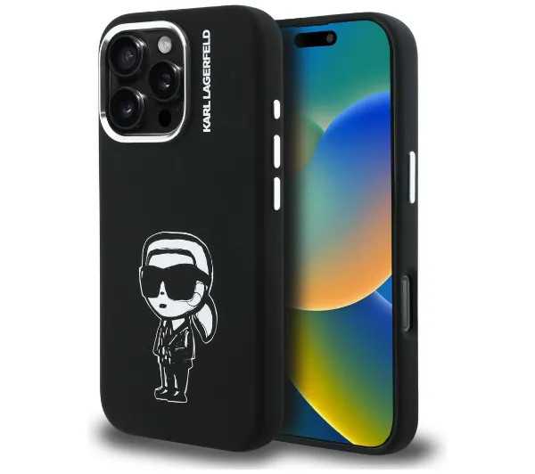 Karl Lagerfeld Silicone Karl Sketch MagSafe do iPhone 16 Pro Max Czarny