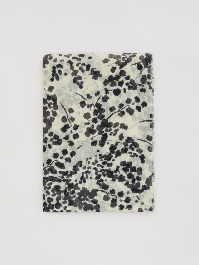 Reserved - Wzorzysty szal - czarny