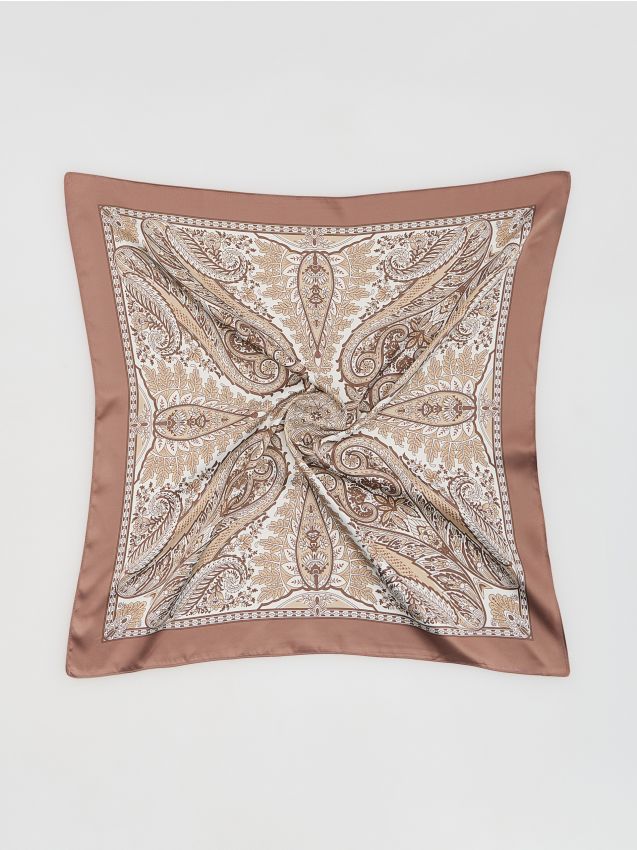 Reserved - Wzorzysta apaszka - brązowy