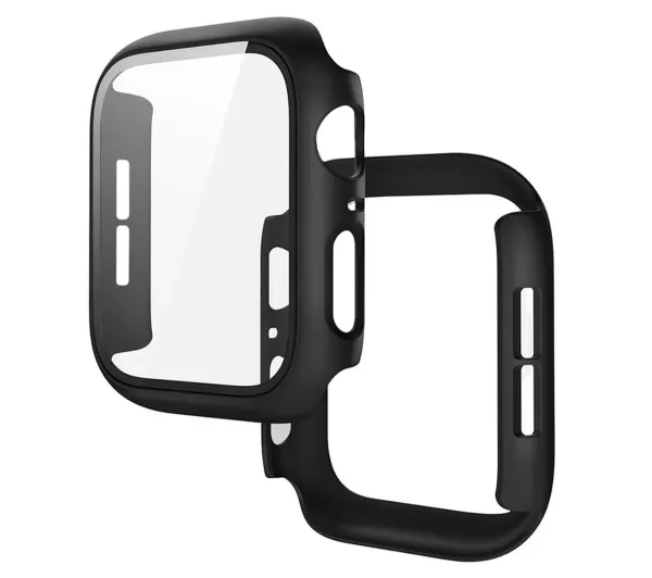 Bizon Case+Glass Watch do Apple Watch SE 3 / SE 2 / SE / 6 / 5 / 4 40mm Matowy czarny