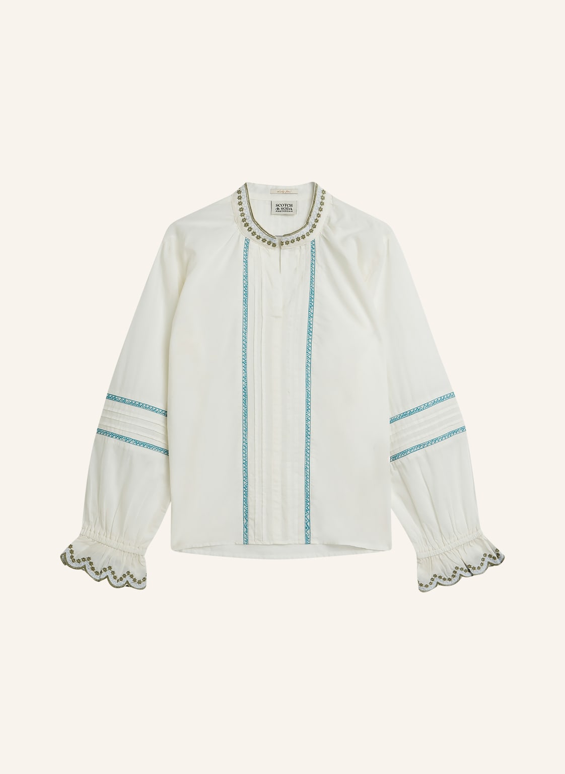 Scotch & Soda Bluzka Z Falbanami weiss