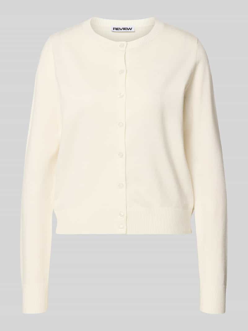 Kardigan z długim rękawem z dzianiny z mieszanki wiskozy