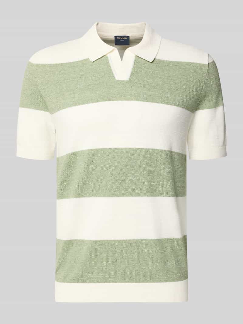 Koszulka polo o kroju slim fit z imitacji dzianiny z mieszanki bawełny