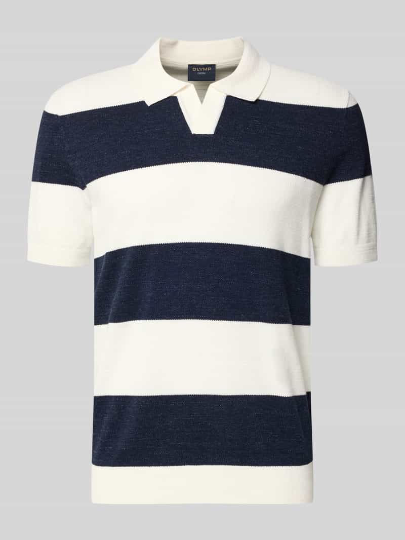 Koszulka polo o kroju slim fit z imitacji dzianiny z mieszanki bawełny