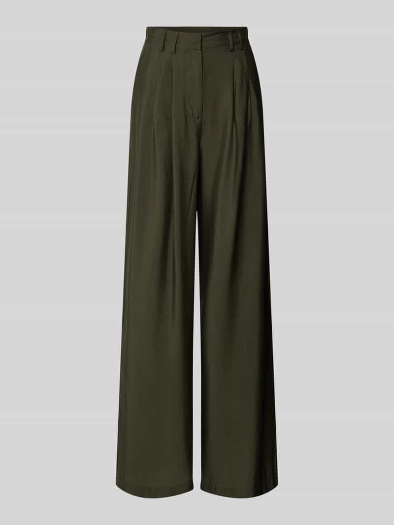 Spodnie z szeroką nogawką z mieszanki wiskozy model ‘FINJA’