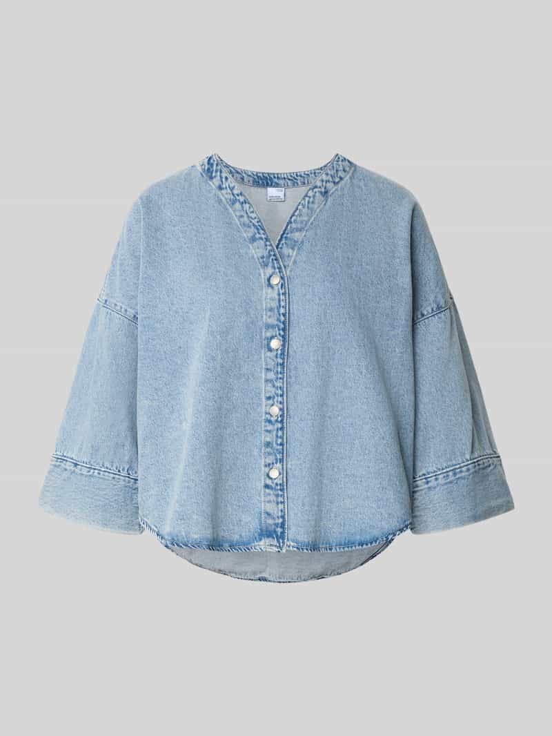 Bluzka jeansowa o luźnym kroju z mieszanki bawełny i wiskozy model ‘VALERIA’