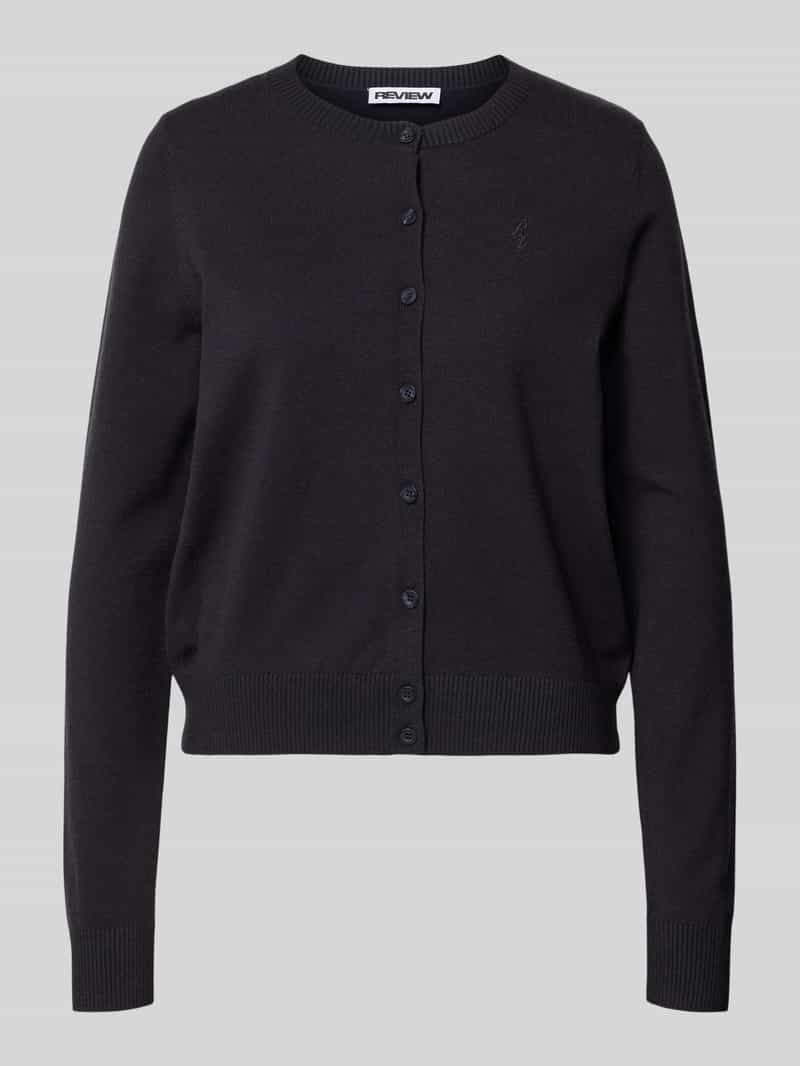 Kardigan z długim rękawem z dzianiny z mieszanki wiskozy