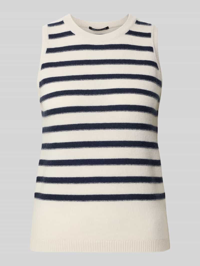 Bezrękawnik z mieszanki bawełny i kaszmiru z okrągłym dekoltem